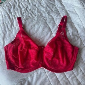 Wacoal Red Lace Unpadded Underwire Bra 42DDD